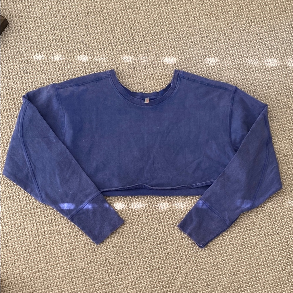 Blue Cropped Sweatshirt by Free People Movement